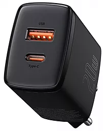 Сетевое зарядное устройство с быстрой зарядкой Baseus Compact Quick Charger U+C 20W Black (CCXJ-B01)