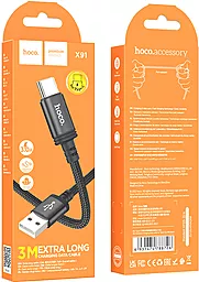 Кабель Hoco X91 USB-A - Type-C 15w 3a 3м cable Black - мініатюра 7 Кабель Hoco X91 USB-A - Type-C 15w 3a 3м cable Black - мініатюра 7