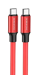 Кабель Borofone BX82 Bountiful USB Type-C - Type-C 60w 3a 1м PD cable Red - фото Кабель Borofone BX82 Bountiful USB Type-C - Type-C 60w 3a 1м PD cable Red
