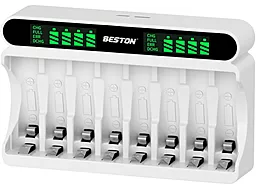 Зарядний пристрій для Li-ion Ni-MH і Ni-Cd акумуляторів Beston C9024L 8 x AA / AAA 1800 мАг / 900 мАг USB-C з LED індикацією