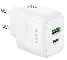 Сетевое зарядное устройство XO L137 20w PD USB-C/USB-A ports fast charger white - фото Сетевое зарядное устройство XO L137 20w PD USB-C/USB-A ports fast charger white