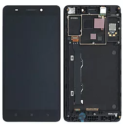 Дисплей Lenovo A7000 с тачскрином и рамкой, Black