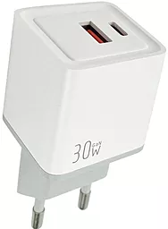 Сетевое зарядное устройство Mibrand MI-30 30w GaN PD USB-C/USB-A ports charger white (MIWC/30UCW) - фото Сетевое зарядное устройство Mibrand MI-30 30w GaN PD USB-C/USB-A ports charger white (MIWC/30UCW)