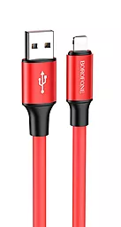 Кабель Borofone BX82 Bountiful USB-A - Lightning 12w 2.4a 1м cable Red - фото Кабель Borofone BX82 Bountiful USB-A - Lightning 12w 2.4a 1м cable Red