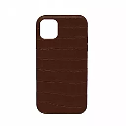 Чехол Apple Leather Case Full Crocodile for iPhone XS Max Dark brown