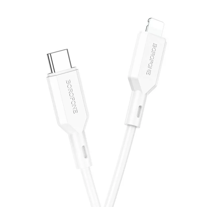 Кабель Borofone BX70 USB Type-C - Lightning 20w 3a 1м PD сable White - фото 3