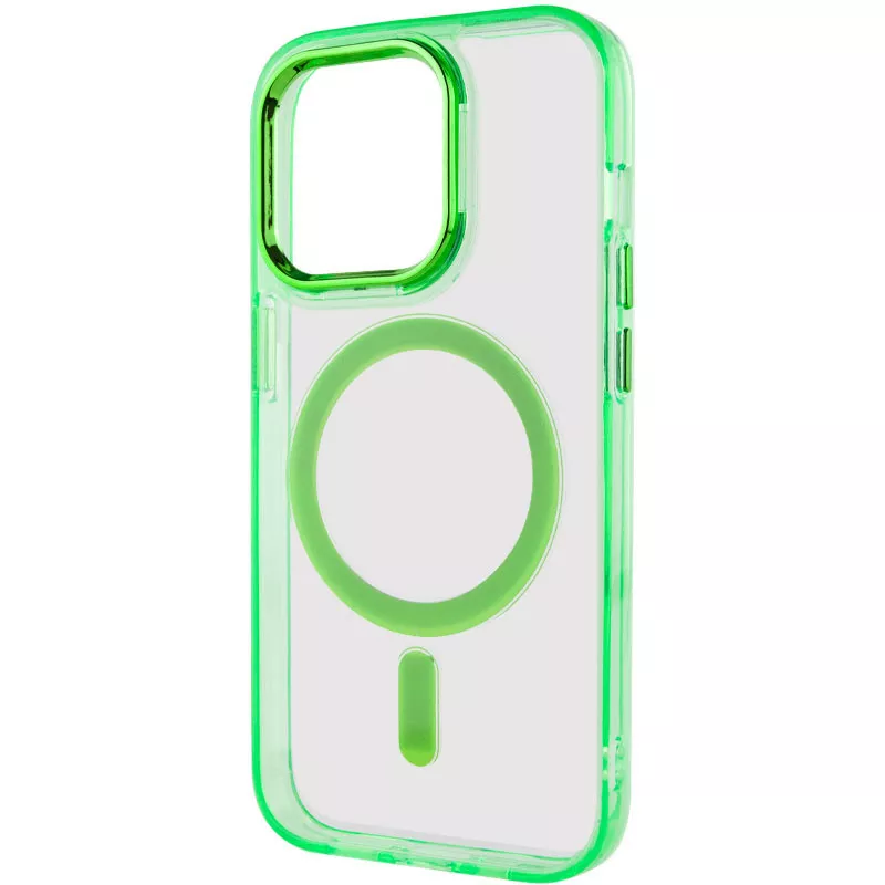 Чехол Epik Iris with MagSafe для Apple iPhone 14 Pro Light Green - фото 3