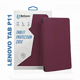 Чехол для планшета BeCover Smart Case для Lenovo Tab P11 Red wine (706095) - фото Чехол для планшета BeCover Smart Case для Lenovo Tab P11 Red wine (706095)