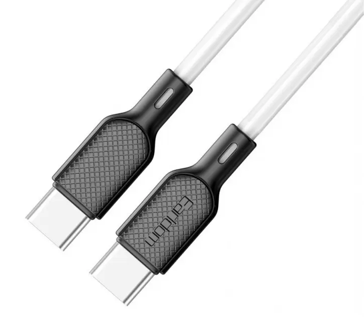 Кабель Earldom EC-153 USB Type-C - Type-C 60w 3a 1м PD cable white - фото 3