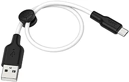 Кабель USB Hoco X21 Plus Silicone 0.25M micro USB Cable Black/White - миниатюра 3