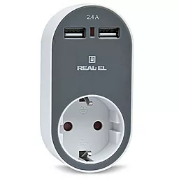 Мережевий фільтр (подовжувач) REAL-EL USB-устройств + розетка (CS-20)