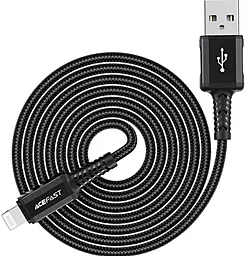 USB Кабель AceFast C4-02 12W 2.4A 1.8M Lightning Cable Black - мініатюра 3