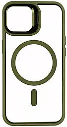 Чехол 1TOUCH Bracket Clear Camera Lens with MagSafe для Apple iPhone 14 Pro Green - фото Чехол 1TOUCH Bracket Clear Camera Lens with MagSafe для Apple iPhone 14 Pro Green