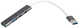USB хаб Maxxter 4-in-1 silver (HU3A-4P-03)