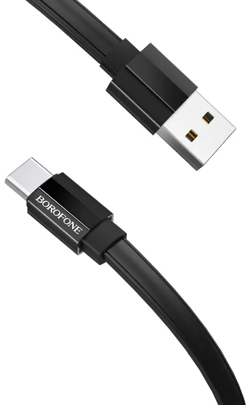 Кабель Borofone BU8 Glory USB-A - Type-C 15w 3a 1.2м cable Black - фото 3