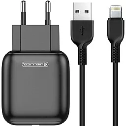 Мережевий зарядний пристрій Jellico C32 18w QC3.0 home charger + Lightning cable black - фото Мережевий зарядний пристрій Jellico C32 18w QC3.0 home charger + Lightning cable black