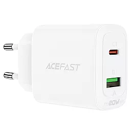 Мережевий зарядний пристрій з швидкою зарядкою AceFast A25 20W PD+QC3.0 White