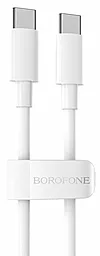 Кабель Borofone BX44 USB Type-C - Type-C 100w 5a 1м PD cable White - фото Кабель Borofone BX44 USB Type-C - Type-C 100w 5a 1м PD cable White