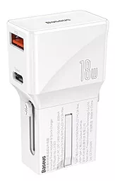 Мережевий зарядний пристрій Baseus Universal (4in1) Conversion Plug PPS USB/Type-C 18W White