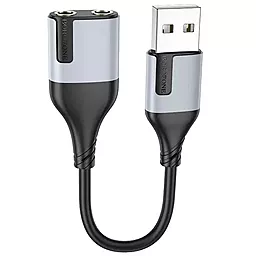 Внешняя звуковая карта Borofone BV19 USB - 2x3.5mm черный - фото Внешняя звуковая карта Borofone BV19 USB - 2x3.5mm черный