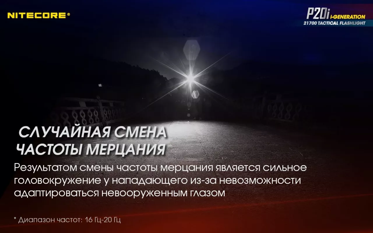 Фонарик аккумуляторный Nitecore P20i (6-1119_i) (1x21700, 2xCR123) - фото 11