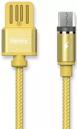 Кабель Remax Gravity Magnetic USB-A - micro USB 12w 2.4a 1м cable Gold (RC-095m)