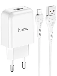 Сетевое зарядное устройство Hoco N2 2.1a home charger + Lightning cable white - фото Сетевое зарядное устройство Hoco N2 2.1a home charger + Lightning cable white