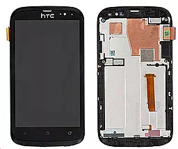 Дисплей HTC Desire V (T328w) с тачскрином и рамкой, Black