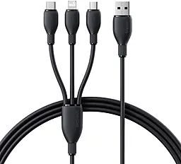 Универсальный кабель Baseus 3-in-1 USB-A to Type-C/Lightning/micro USB 18w 3.5a 1.3м cable Black (P10376303121-00) - фото Универсальный кабель Baseus 3-in-1 USB-A to Type-C/Lightning/micro USB 18w 3.5a 1.3м cable Black (P10376303121-00)