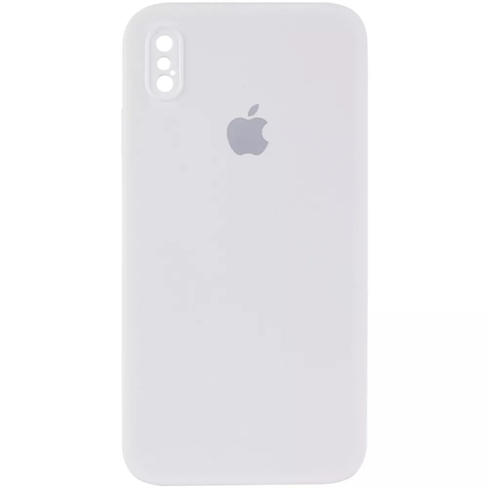 Чехол Silicone Case Full Camera Square для Apple iPhone X, iPhone XS White - фото 1