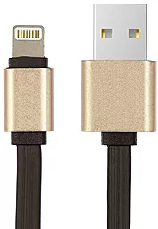 Кабель USB Siyoteam Lightning Flat Cable 20cm Black / Gold
