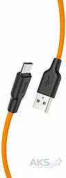 Кабель USB Hoco X21 Silicone 0.25M micro USB Cable Orange - миниатюра 3