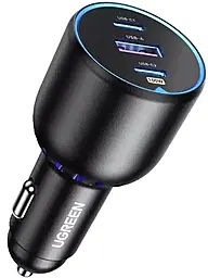Автомобильное зарядное устройство Ugreen CD293 130w PD/QC4.0 2xUSB-C/USB-A ports car charger black (90413) - фото Автомобильное зарядное устройство Ugreen CD293 130w PD/QC4.0 2xUSB-C/USB-A ports car charger black (90413)