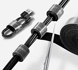 Органайзер для кабелей Ugreen LP124 Cable Tie Band 5m 20mm Black (40356) - миниатюра 6