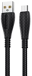 Кабель Borofone BX38 Cool Charge USB-A - micro USB 12w 2.4a 1м cable Black - фото Кабель Borofone BX38 Cool Charge USB-A - micro USB 12w 2.4a 1м cable Black