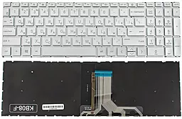 Клавиатура для ноутбука HP Pavilion 15-EG, 15-EH с подсветкой клавиш без рамки Silver