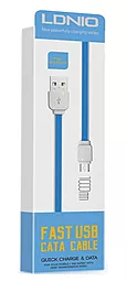 Кабель USB LDNio Lightning flat Blue (XS-07) - миниатюра 2