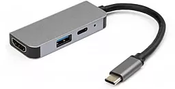 USB Type-C концентратор (хаб) Vinga USB-C -> HDMI + USB3.0 + PD (VCPHTC3AL)