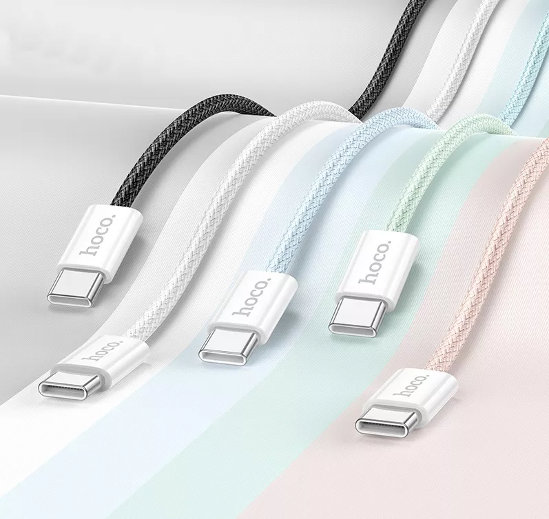 Кабель Hoco X104 Source USB Type-C - Type-C 60w 3a 1м PD cable White - фото 5