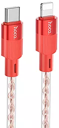 Кабель Hoco X99 Crystal Junction USB Type-C - Lightning 27w 3a 1м PD сable Red - фото Кабель Hoco X99 Crystal Junction USB Type-C - Lightning 27w 3a 1м PD сable Red