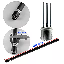 Антенна всенаправленная, 720-850 MHz, 100W, 3-1 dBi, d-32mm, 60cm, N-J - фото Антенна всенаправленная, 720-850 MHz, 100W, 3-1 dBi, d-32mm, 60cm, N-J