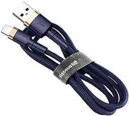 Кабель USB Baseus Kevlar 2M Lightning Cable Gold/Blue (CALKLF-CV3) - миниатюра 5