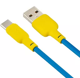 Кабель Gelius GP-UCN001C Full Silicone USB-A - Type-C 12w 2.4w 1м cable Blue/Yellow - фото Кабель Gelius GP-UCN001C Full Silicone USB-A - Type-C 12w 2.4w 1м cable Blue/Yellow