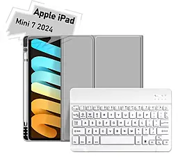Чехол-книжка BeCover с беспроводной клавиатурой для Apple iPad Mini 2024 Gray (712994) - фото Чехол-книжка BeCover с беспроводной клавиатурой для Apple iPad Mini 2024 Gray (712994)