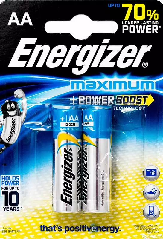 Батарейки Energizer AA (LR6) Maximum 2шт - фото 1