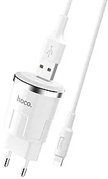 Мережевий зарядний пристрій Hoco C37A 2.4a home charger + Lightning cable white - мініатюра 2 Мережевий зарядний пристрій Hoco C37A 2.4a home charger + Lightning cable white - мініатюра 2