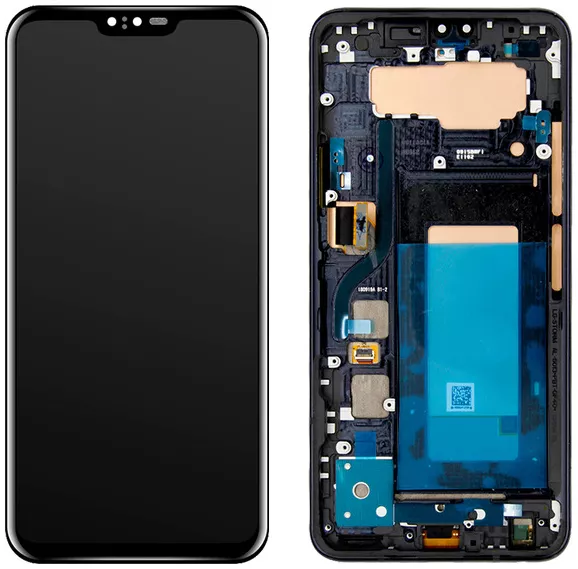 Дисплей LG V40 ThinQ (LM-V405, LM-V409N, V405) с тачскрином и рамкой, оригинал, Black - фото 1