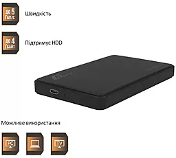 Кишеня для HDD Frime FHE10.25U31 2.5" SATA to USB 3.1 Black - мініатюра 2