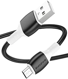 Кабель Borofone BX84 Rise USB-A - micro USB 12w 2.4a 1м cable Black - миниатюра 2 Кабель Borofone BX84 Rise USB-A - micro USB 12w 2.4a 1м cable Black - миниатюра 2