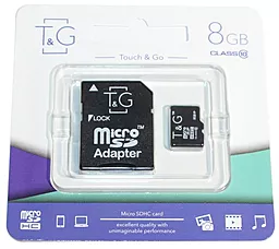 Карта памяти T&G microSDHC 8GB Class 10  + SD-адаптер (TG-8GBSDCL10-01)